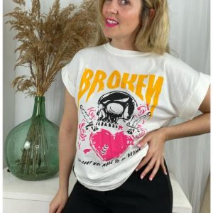 camiseta de manga corta con estampado para mujer