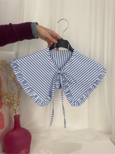 falso cuello de camisa de rayas
