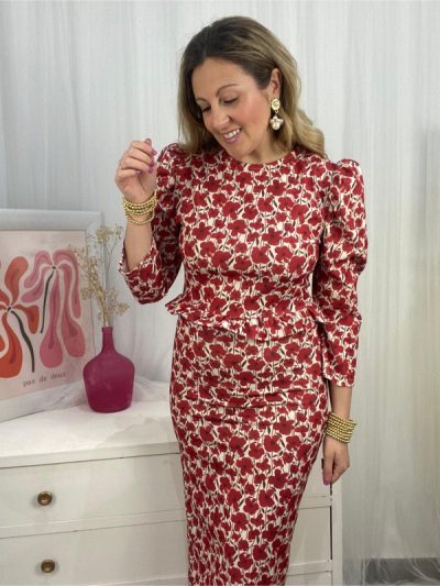 conjunto fiesta rojo para mujer