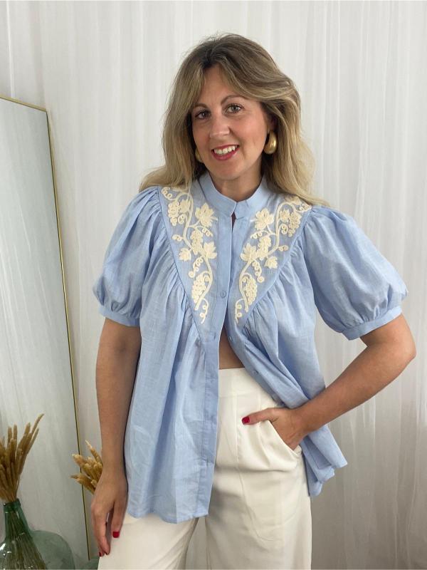 camisa de estilo romantico mujer