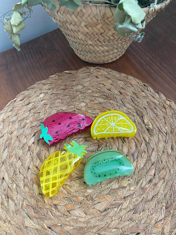 pinzas para el pelo de frutas