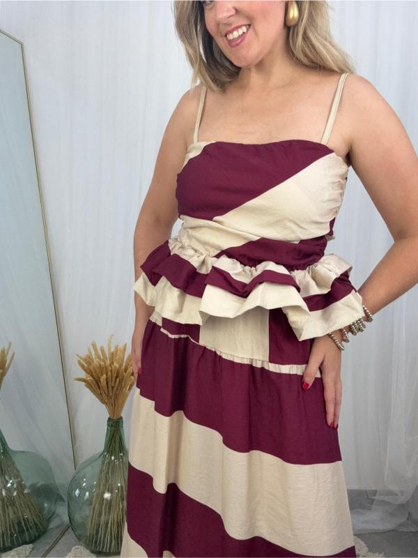 conjunto de top y falda larga