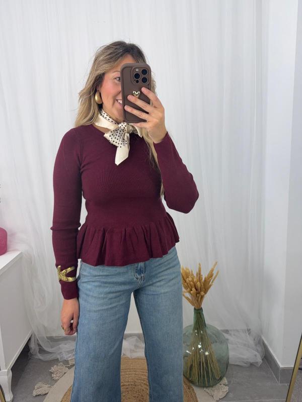 jersey de punto en color con volante