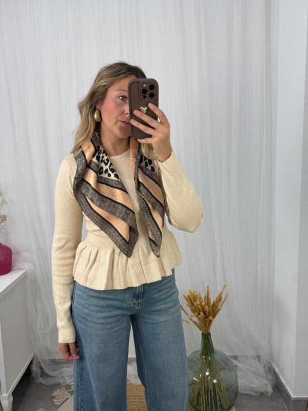 jersey ajustado beige