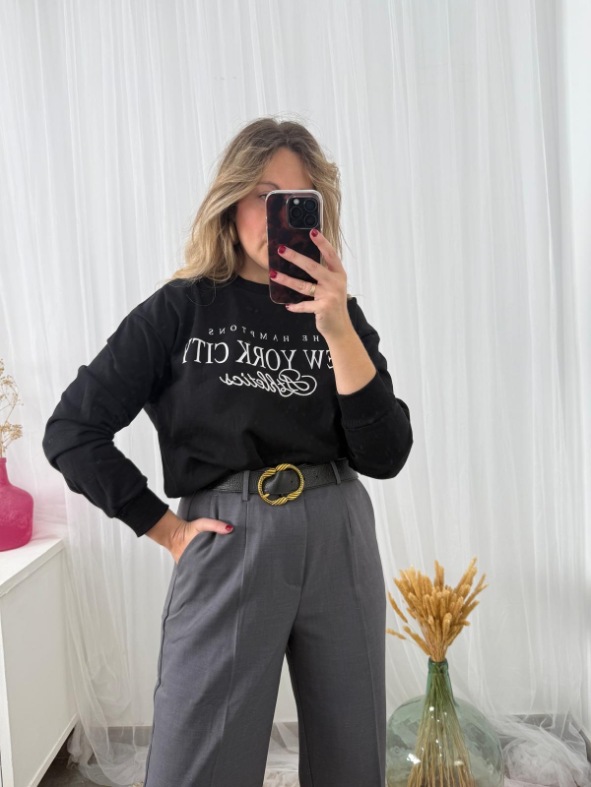 sudadera new york negra