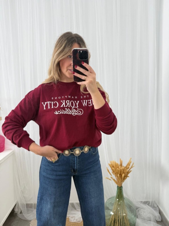 sudadera new york granate