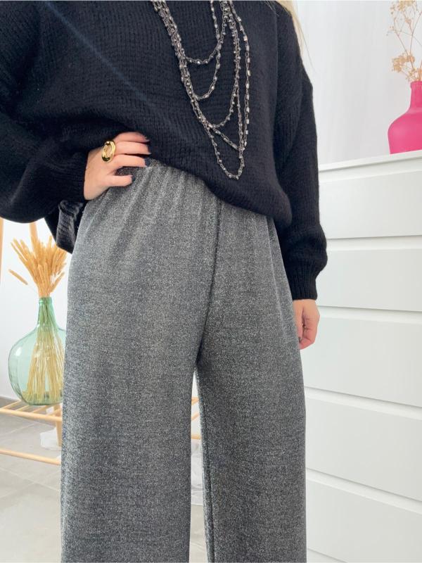 pantalón fiesta gris con brillo