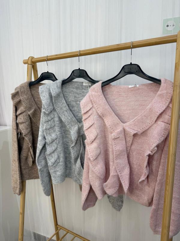 jersey en colores liso co volantes mujer