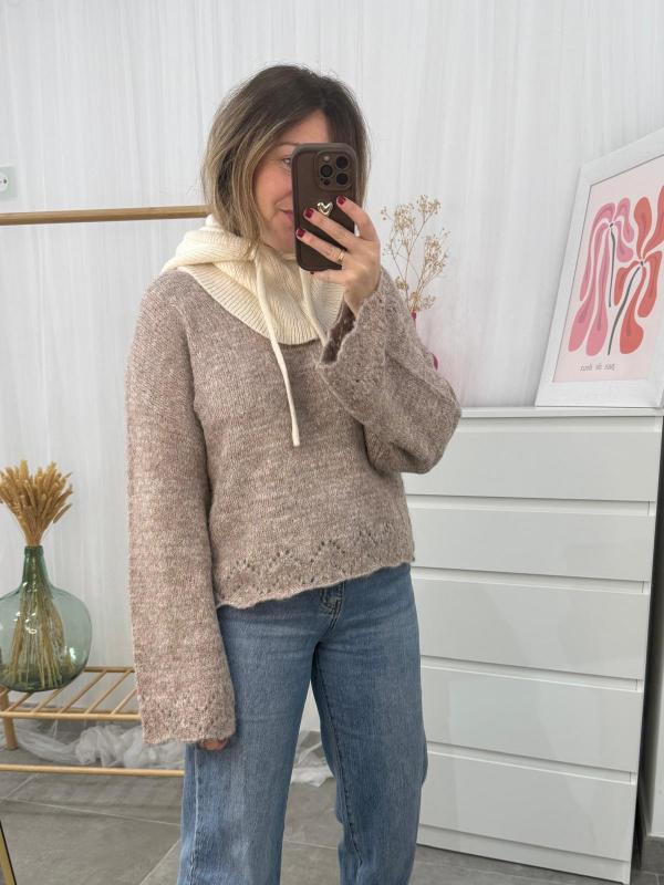 jersey de punto color tostado