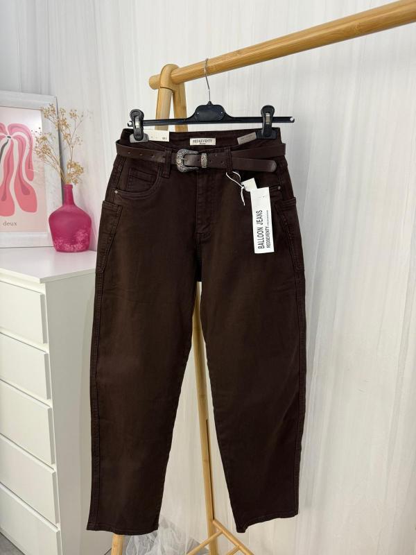 pantalón balloon marrón