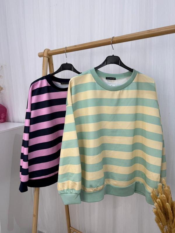 sudadera oversize de rayas de colores