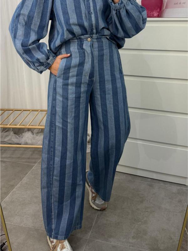 Pantalón vaquero de rayas