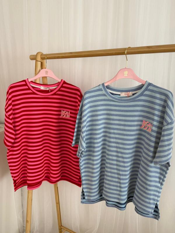 camiseta maga corta de rayas