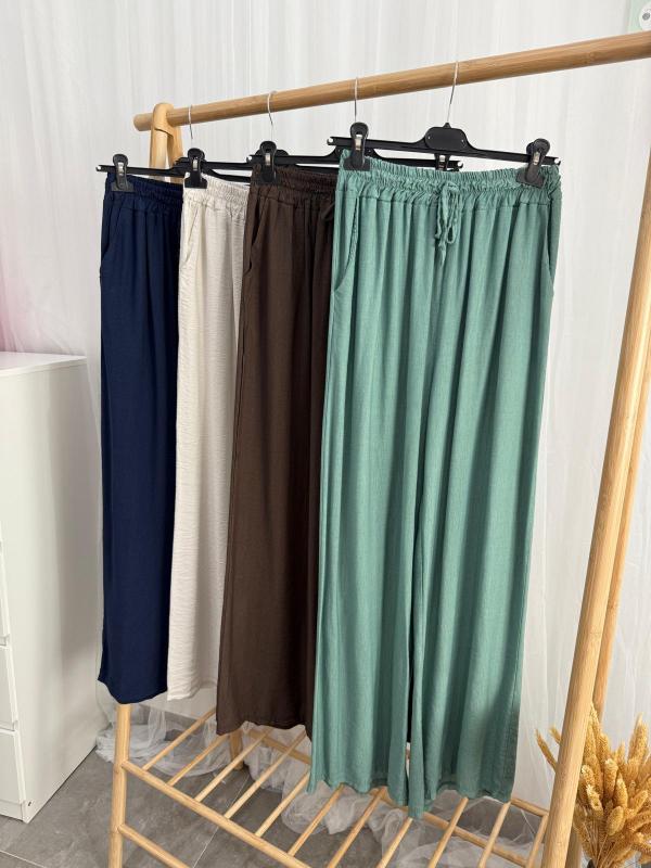 pantalón estilo lino mujer