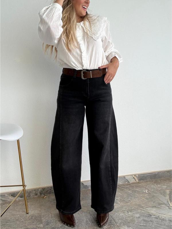 jeans balloon negro mujer